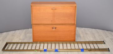 Retro / mid century Ladderax components, to include fall front bureau / desk with fitted interior,