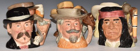 Six large Royal Doulton Wild West Series character jugs
