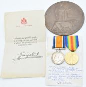 British Army WW1 medals comprising War Medal and Victory Medal named to 42309 Pte L G Tuckfield