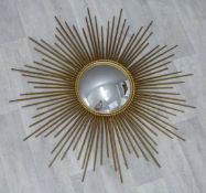 Retro starburst convex mirror, W86cm at widest point