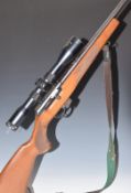 BRNO Model 2-E-H .22 semi-automatic rifle with chequered semi-pistol grip, magazine, leather