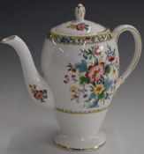 Foley coffee pot decorated in the Mary Rose pattern, H19cm