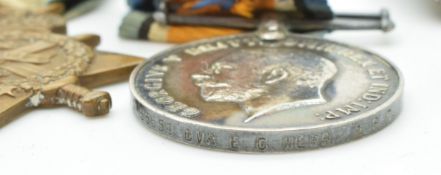 British Army WW1 medals comprising 1914 'Mons' Star, War Medal and Victory Medal named to 330 Driver