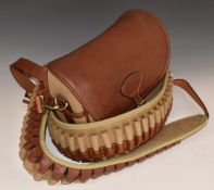 Guardian Heritage canvas and leather shotgun cartridge bag together with two matching 20 bore