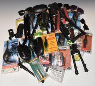 A collection of shotgun, rifle and air rifle parts and accessories including adjustable bi-pods,