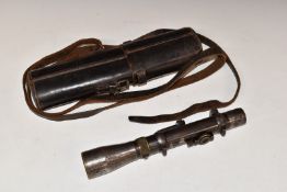 Dr W Gerard rifle scope with scope mounts engraved 'B Dr W Gerard Ortische Anstalt Berlin W50', in