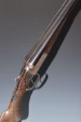J Rowlatt 12 bore side by side ejector shotgun with named and engraved locks, engraved underside