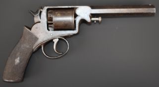 Webley 50 bore solid frame five shot double action revolver retailed by R Jones of Liverpool with