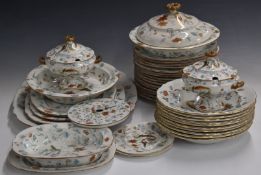 Approximately fifty five pieces of Victorian Davenport stoneware dinner ware including a pair of