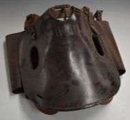 WW2 mule saddle with metal and wooden frame and original stitched leather, probably Artillery or