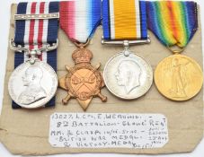 British Army WW1 Gloucestershire Regiment Military Medal and bar group of four awarded to 13027