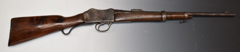 Winchester style .577/450 Martini-Henry underlever action carbine rifle with adjustable pop-up