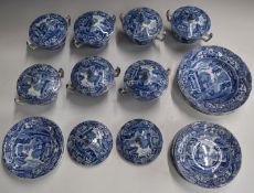 Spode Italian dinner ware including twin handled covered soup bowls