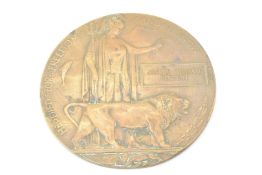 WW1 Memorial Plaque / Death Penny for Alfred William Purton (Upton St Leonards, Gloucestershire).