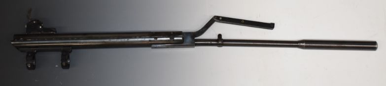 Theoben .177 air rifle barrel and trigger action with scope mounts and sound moderator, NVSN.