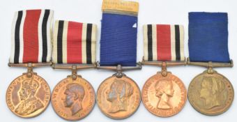 Five police medals comprising two Jubilee Medals 1887 named to P C R Carter Y Division