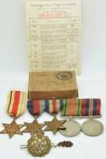 British Army WW2 medals comprising 1939/1945 Star, France and Germany Star, Africa Star, Italy Star,