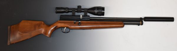 Webley Raider 10 XS PCP .22 PCP air rifle with semi-pistol grip, raised cheek piece, adjustable