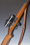 Erma Model E M.I .22 semi-automatic rifle with extended magazine, leather sling, Walther Top Point