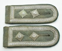 German Army WW2 pair of First Sergeant shoulder boards, acquired by a Sherwood Forester sergeant for