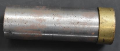 Steel and brass 2 bore to 6 bore shotgun conversion sleeve, 4.5 inches long.
