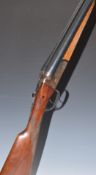 Laurona 12 bore side by side shotgun with chequered grip and forend, double trigger and named 25