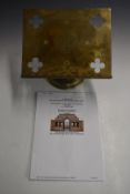 WW1 commemorative brass book rest in memory of Private Geoffrey Bower Hughes-Games, Machine Gun