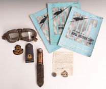 Small collection of WW2 Royal Air Force and Royal Observer Corps memorabilia including badges,