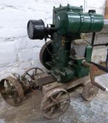 Lister D stationary engine on trolley with pump