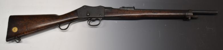 BSA Martini Enfield .303 underlever Artillery carbine rifle with adjustable pop-up ladder sights,