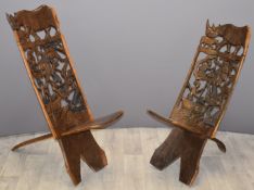Pair of carved African elders' stools