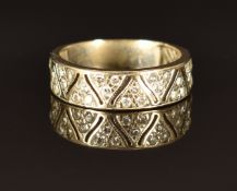 A 9ct gold ring set with diamonds, size J/K, 3g