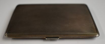 Hallmarked silver engine turned cigarette case, Birmingham 1945, maker William Suckling Ltd,