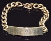 A 9ct gold identity bracelet, 49g