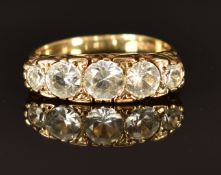 A 9ct gold ring set with paste, size O, 3.9g