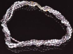 A five strand fresh water pearl necklace