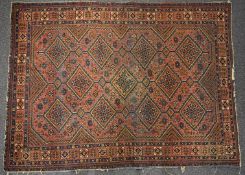 Persian wool rug with wine ground, 195 x 146cm