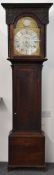 John Hamilton, Glasgow late 18thC mahogany longcase clock, the silvered Roman dial with brass
