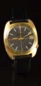 Bulova Accutron M9 gentleman's wristwatch with date aperture, luminous hands, baton hour markers,