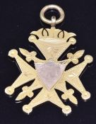 A 9ct gold fob/ medallion, Birmingham 1891, 8g