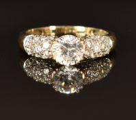A 9ct gold ring set with cubic zirconia, size M, 2.5g