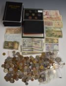 Collection of overseas and Channel Islands coinage, 19thC onwards, includes silver, Falkland Islands