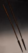 Two 19thC South African Zulu or similar spears with wire decoration. longest 143cm