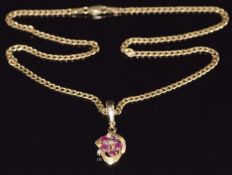 A 9ct gold curb link necklace, length of chain 42.5cm, 6.5g