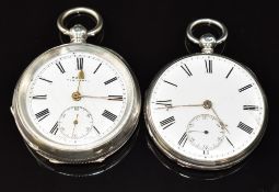 Two keyless winding pocket watches one Tree of 121 Gt Diver St London gold plated open faced