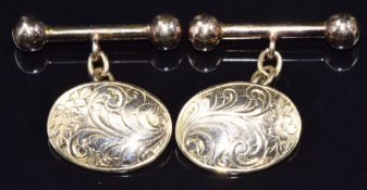 A pair of 15ct gold cufflinks, 6.6g