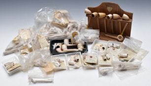 An annotated collection of clay pipes, most found in Gloucester and surrounding shire