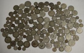 Approximately 895g of pre-1947 UK silver coinage including high grade examples