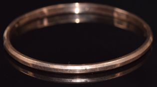 A 9ct rose gold flapper bangle, Chester 1923, 8.1g