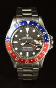 Rolex GMT Master gentleman's automatic wristwatch ref. 16750 with date aperture, blue and red hand